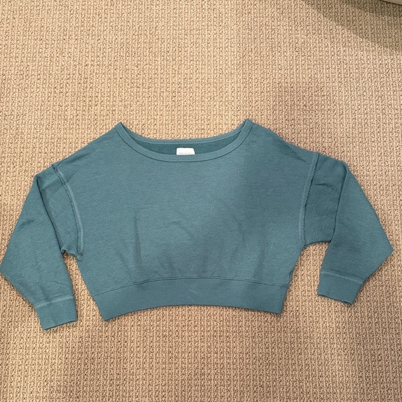 American Eagle Outfitters Sweaters - American Eagle Outfitters Green Off-the-Shoulder Sweater